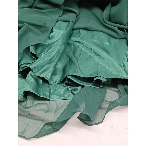 Alfred Angelo Ballgown Formal Green Dress Spaghetti Strap Halter Neck Sz 7/8 - Picture 8 of 12